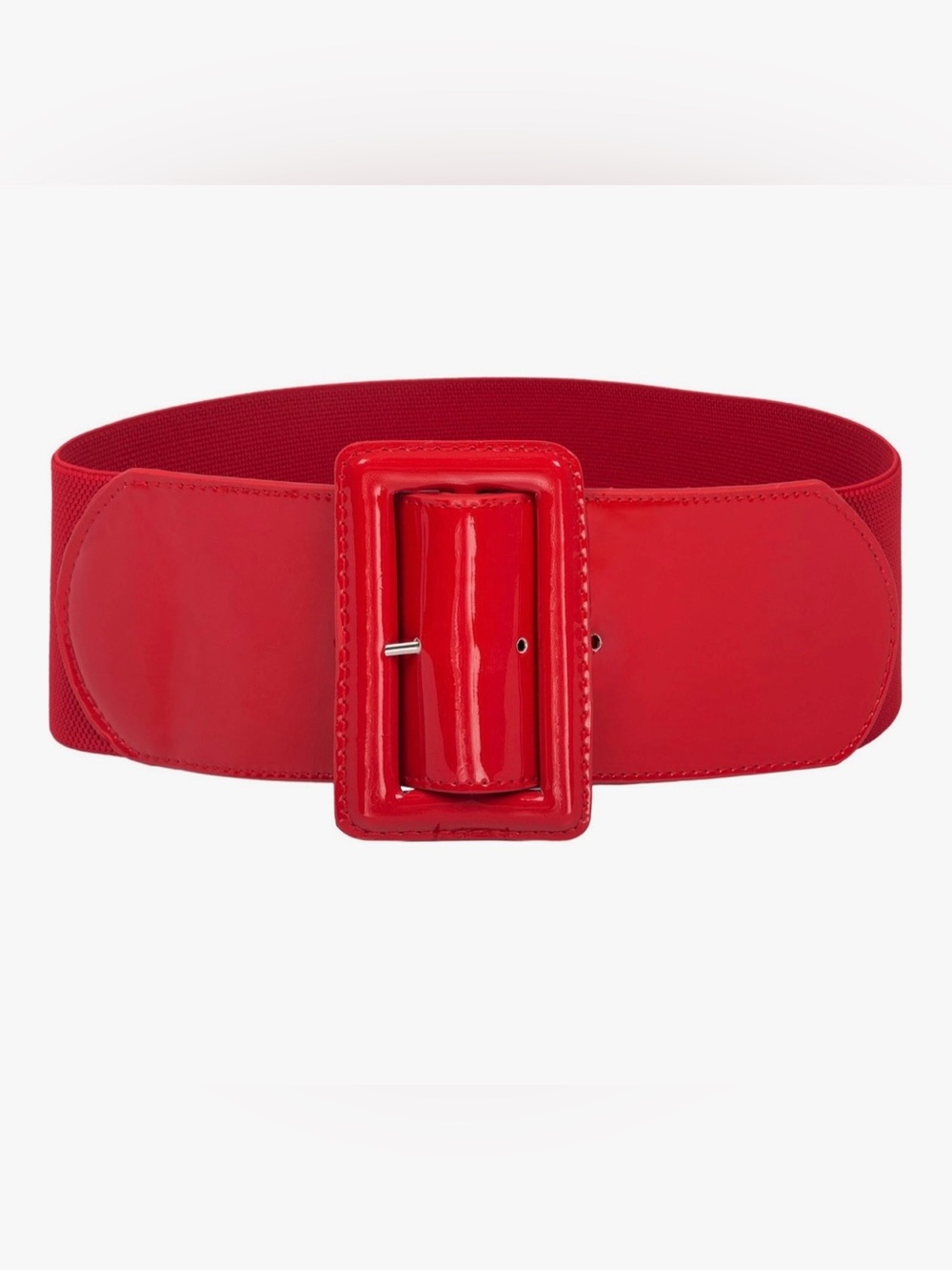Grace Karin Red Wide Elastic Belt Retro 1950s Cinch Waist